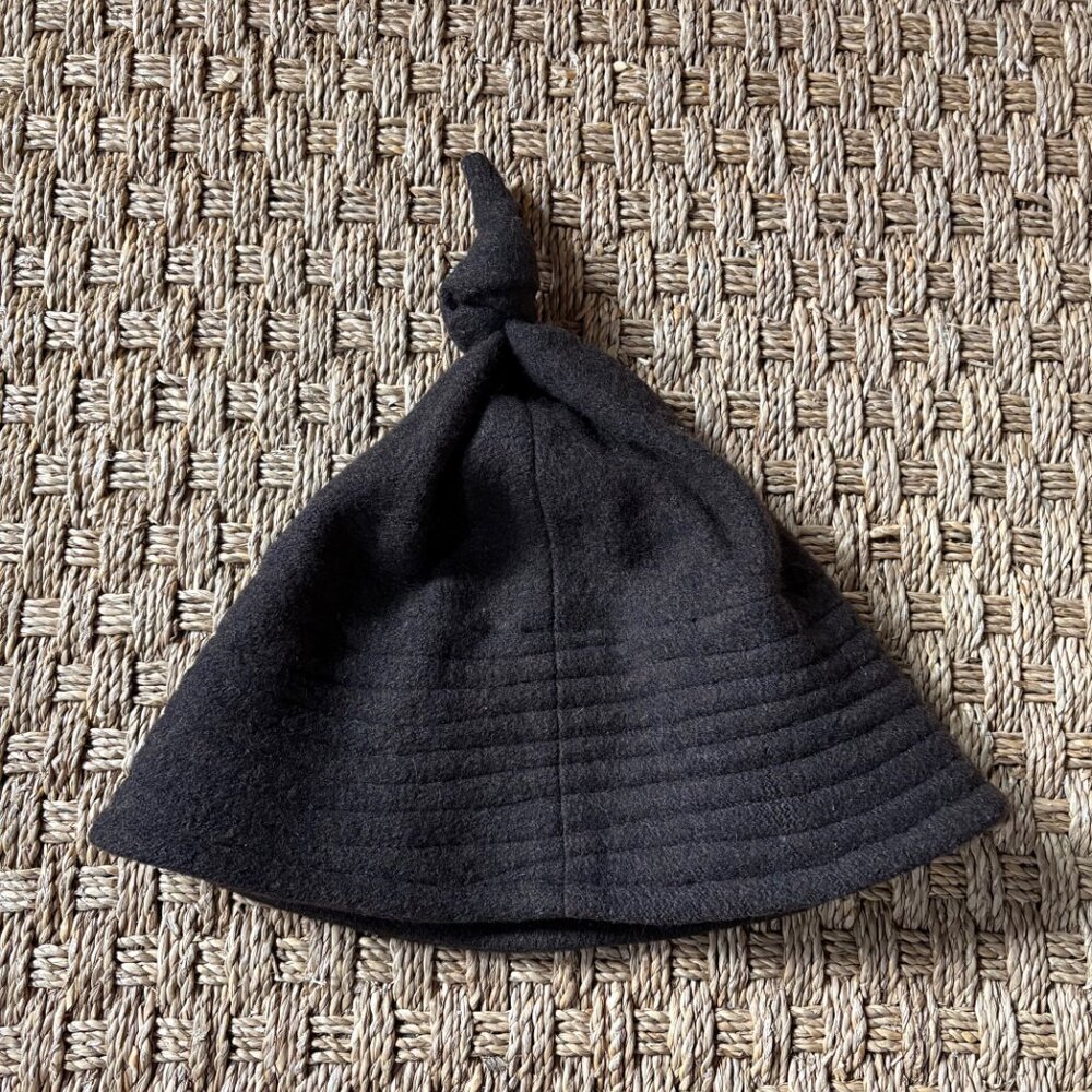 Vintage 90's Amy Downs cashmere blend knotted hat in brown - Picture 4 of 5